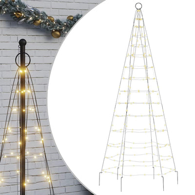 Árbol de Navidad LED Vidaxl en VlagMast 200 LED White White 180 cm