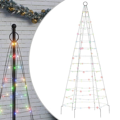 Vidaxl Led Christmas Tree on Blagpole 200 LED Colorido 180 cm