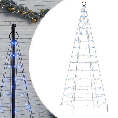 Cono de luz Vidaxl en la bandera 200 LED azul 180 cm
