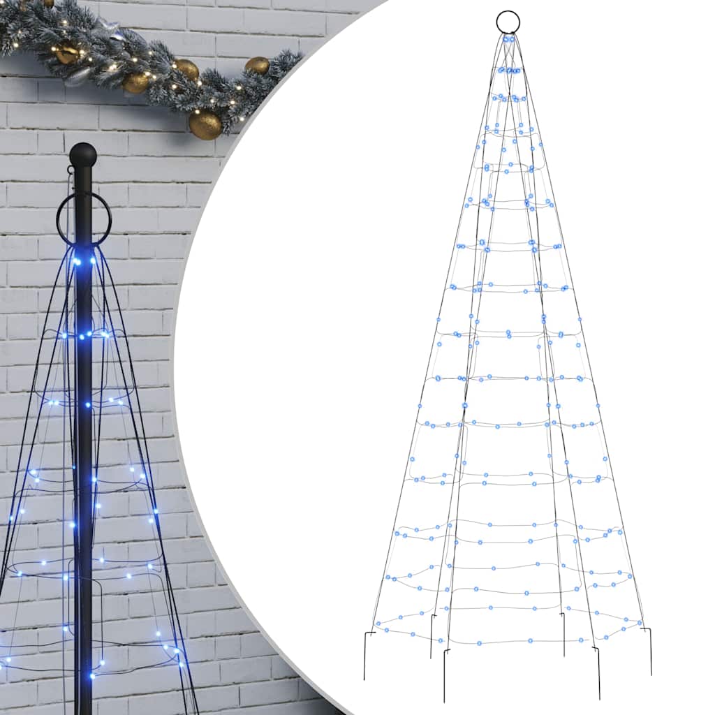 Cono de luz Vidaxl en la bandera 200 LED azul 180 cm
