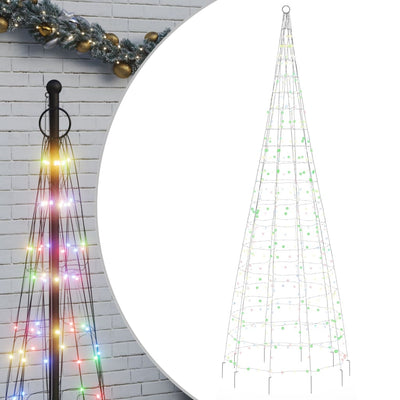 Cono de luz Vidaxl con alfileres de tierra 550 LED multicolor de 300 cm