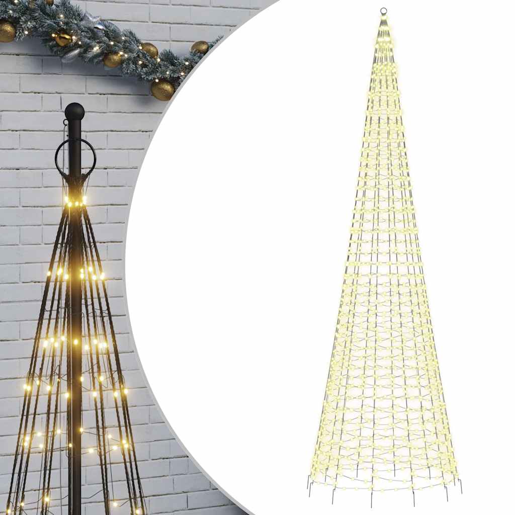 Vidaxl LED Tree di Natale a Vlaggenmast 1534 LED White White 500 cm