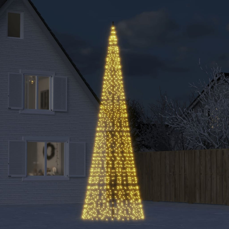 Vidaxl LED Tree di Natale a Vlaggenmast 1534 LED White White 500 cm