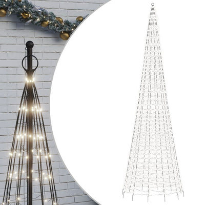 Árbol de Navidad LED Vidaxl en la bandera 1534 LED White Cold White 500 cm