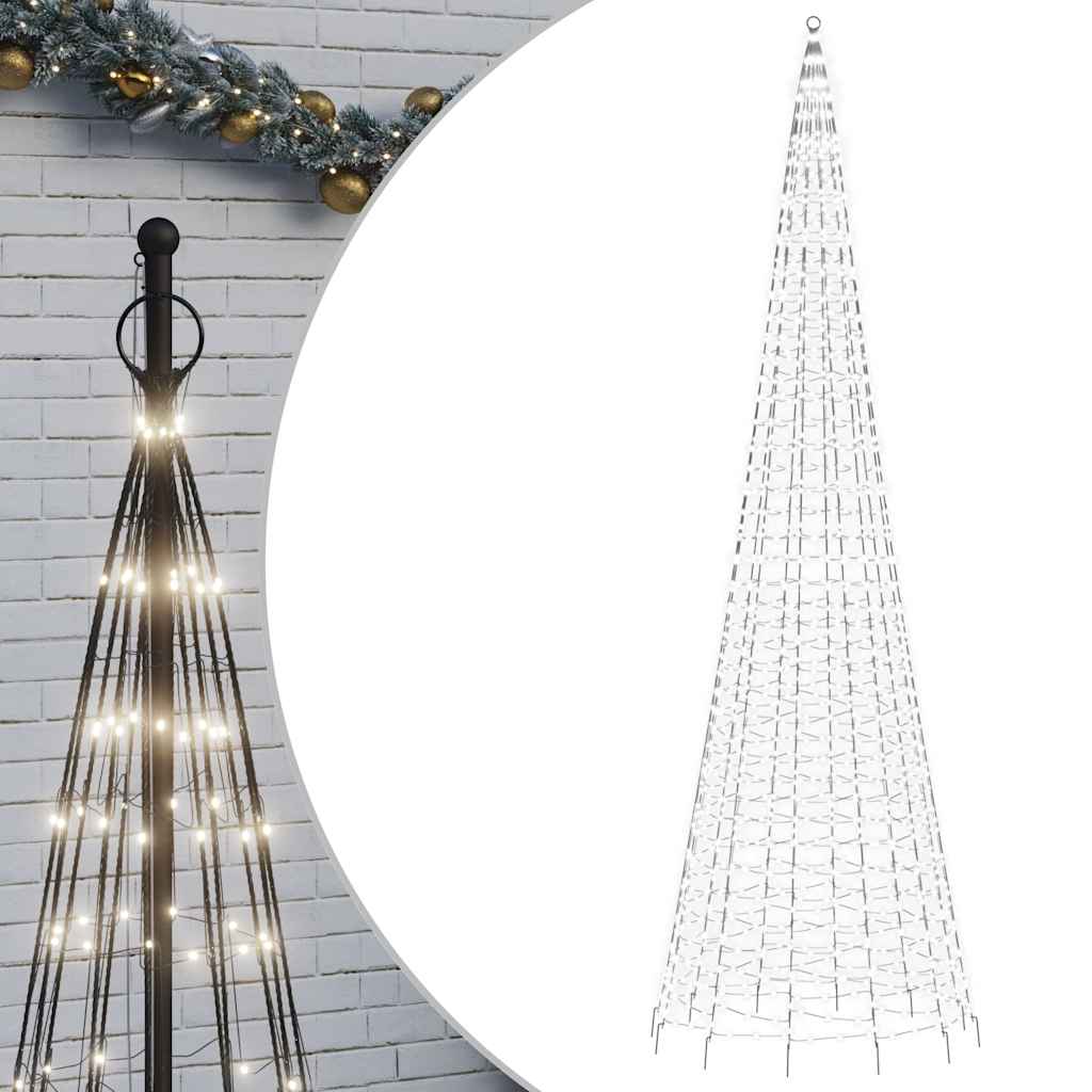Albero di Natale a LED VIDAXL al bandiera 1534 LED BIANCO CREDDO 500 cm