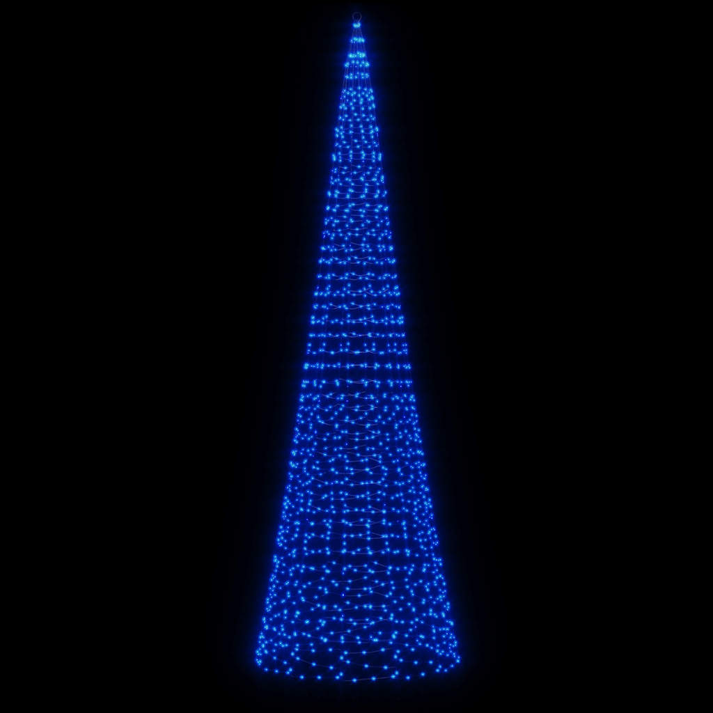 Albero di Natale a LED Vidaxl a Vlaggenmast 1534 LED 500 cm blu