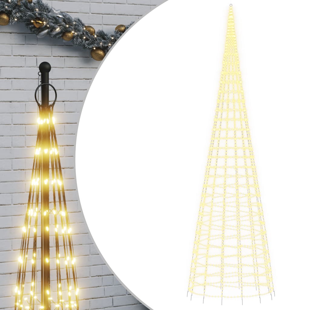 Árbol de Navidad LED Vidaxl en la bandera 3000 LED White White 800 cm