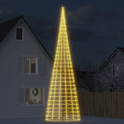 Vidaxl led-kerstboom aan vlaggenmast 3000 leds warm wit 800 cm