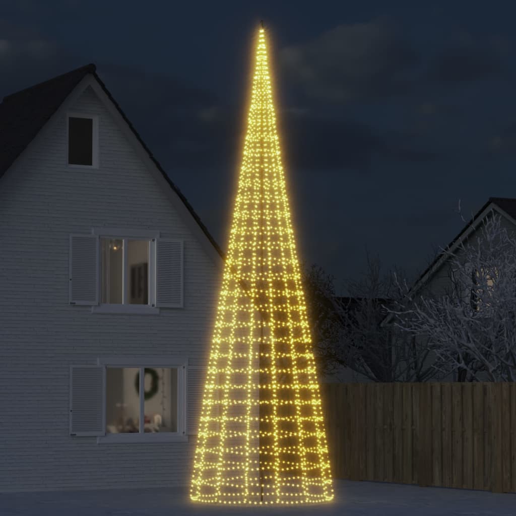 Árbol de Navidad LED Vidaxl en la bandera 3000 LED White White 800 cm
