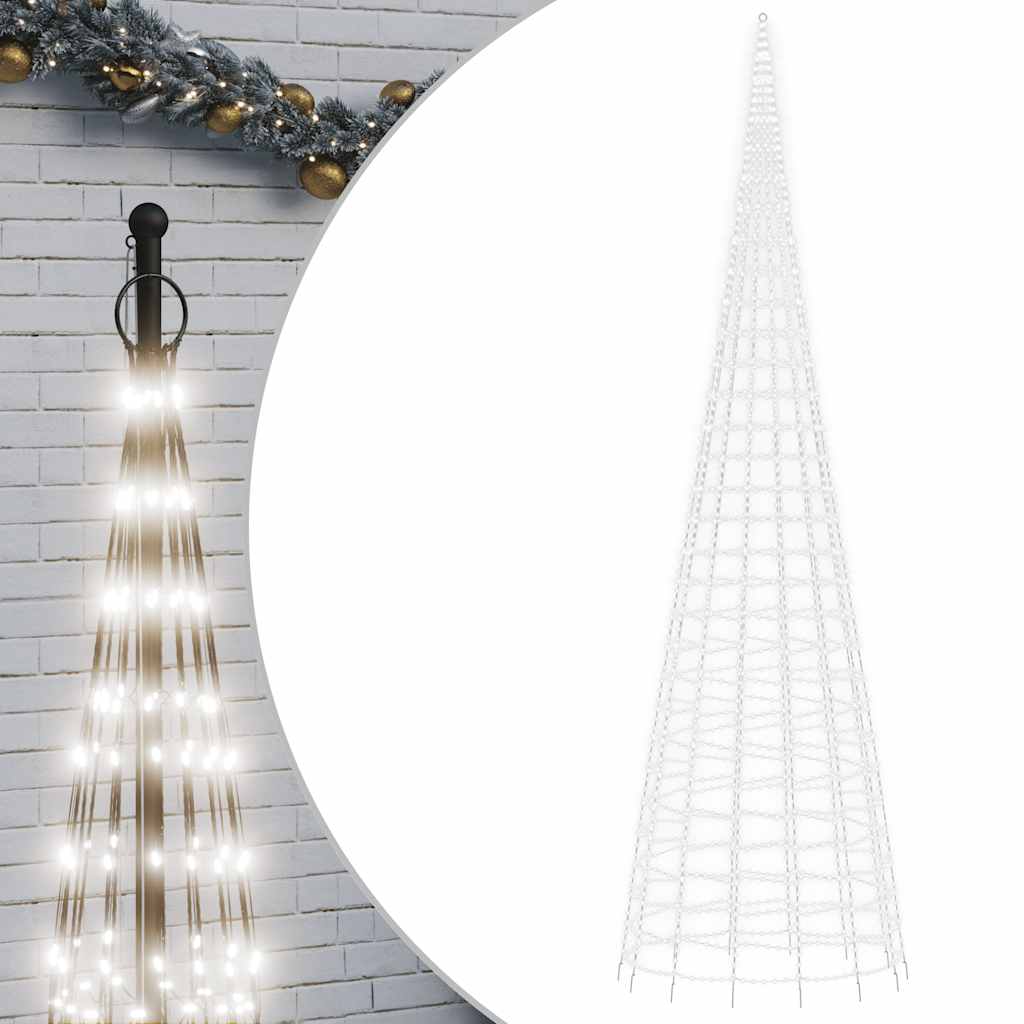 Árbol de Navidad LED Vidaxl en la bandera 3000 LED White Cold White 800 cm