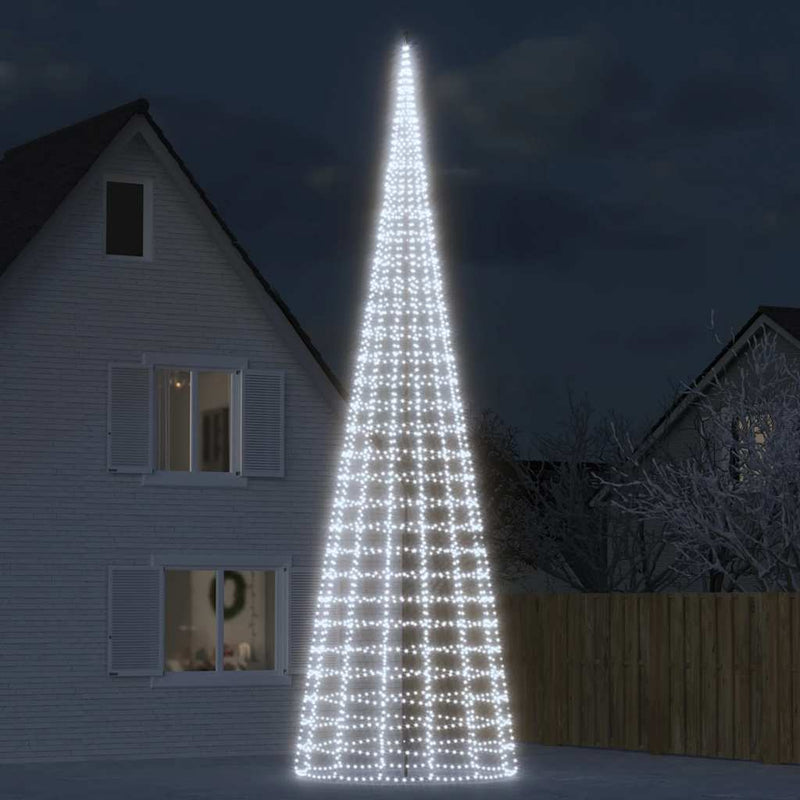 Albero di Natale a LED Vidaxl su bandiera 3000 LED bianchi freddi 800 cm