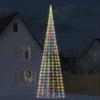Vidaxl led-kerstboom aan vlaggenmast 3000 leds kleurrijk 800 cm