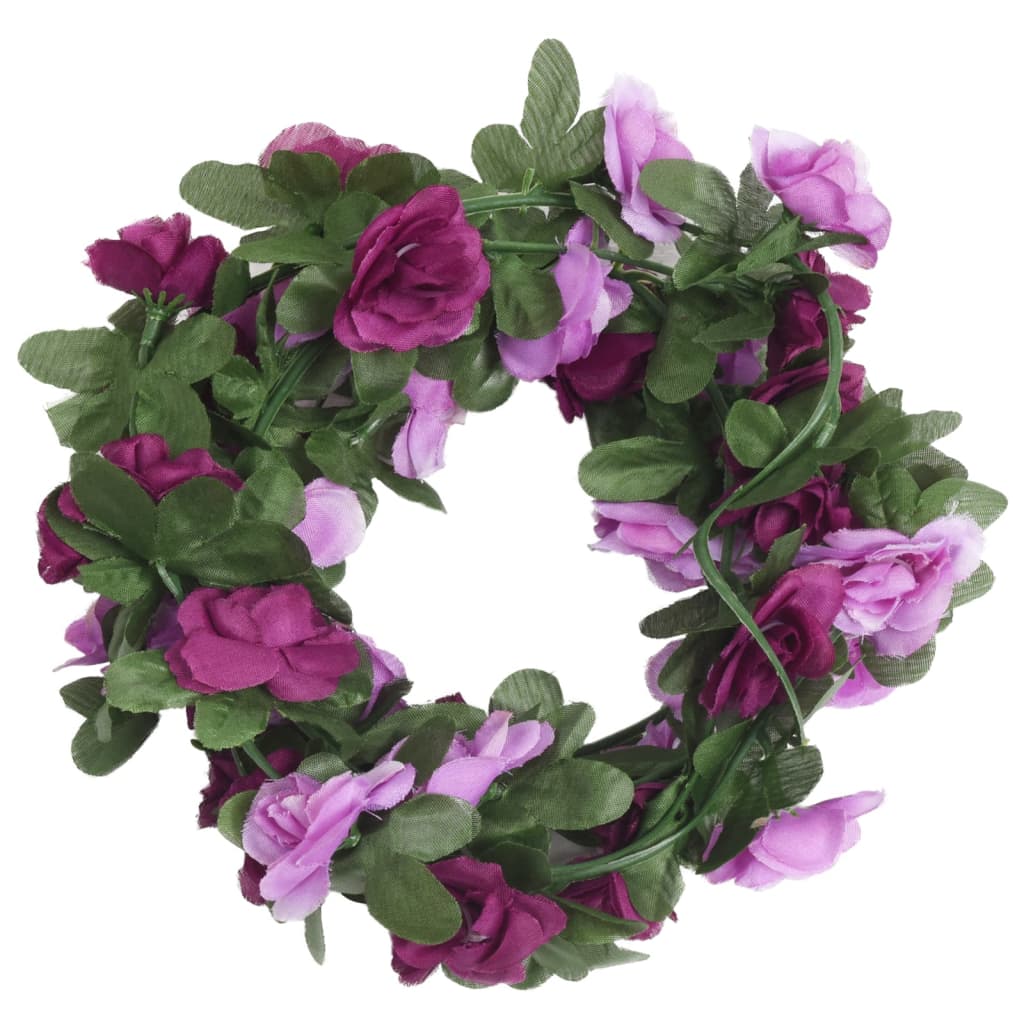 Vidaxl bloemenslingers 6 st 250 cm lente lichtpaars