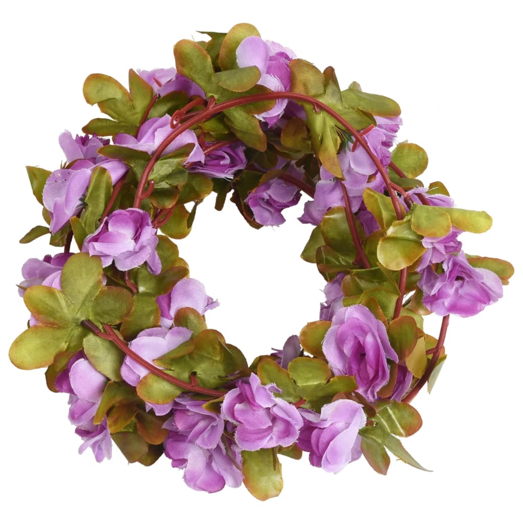 Vidaxl Garlands natalizie con fiori 6 St 250 cm Purple