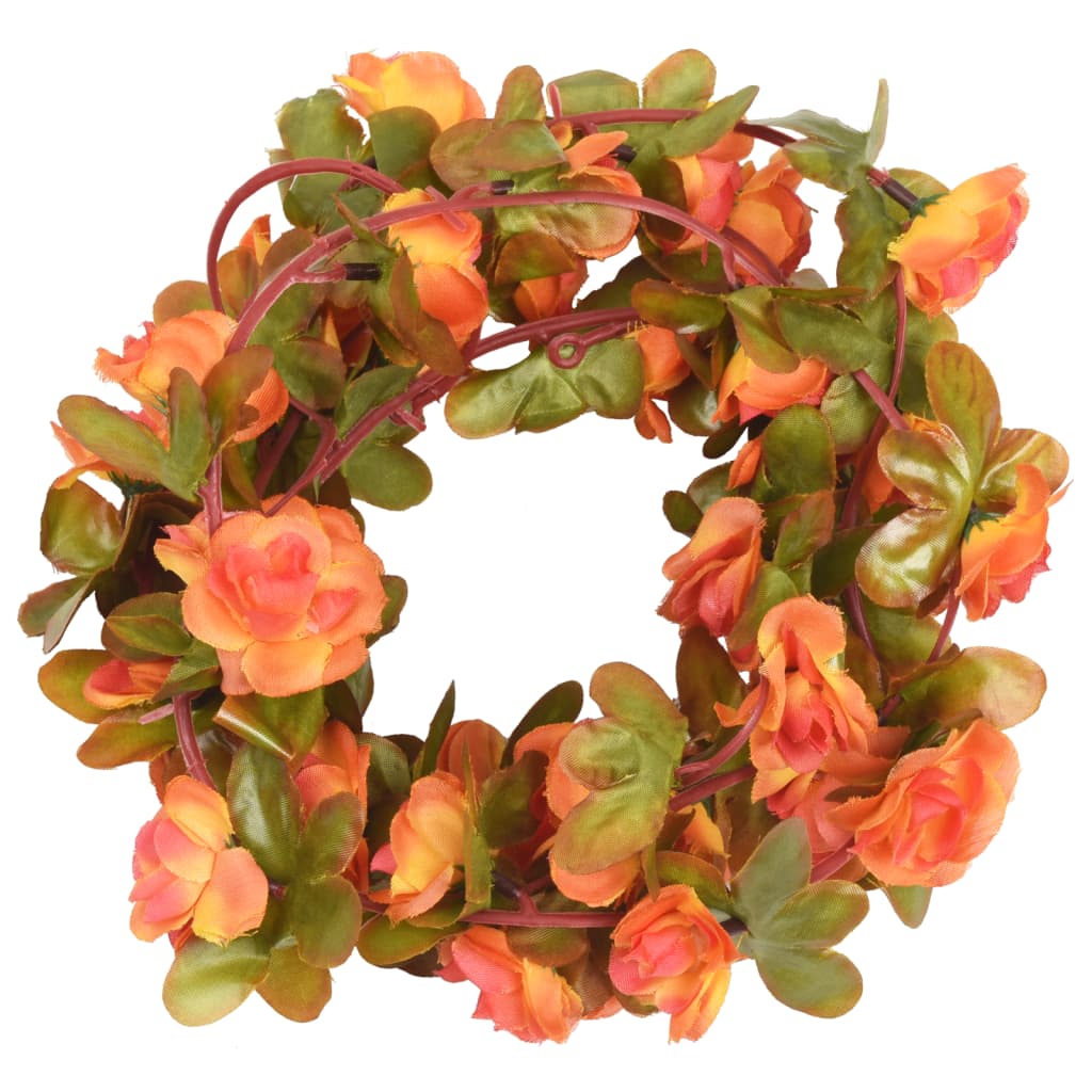 Vidaxl Garlands natalizie con fiori 6 St 250 cm Arancia