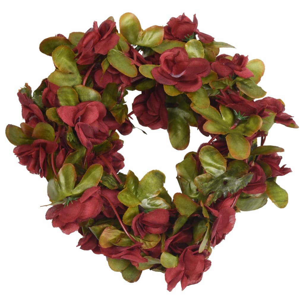 Vidaxl Garlands natalizie con fiori 6 St 250 cm Vino rosso