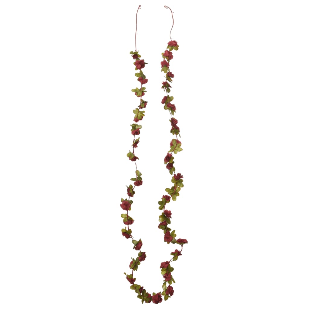 Vidaxl Garlands natalizie con fiori 6 St 250 cm Vino rosso