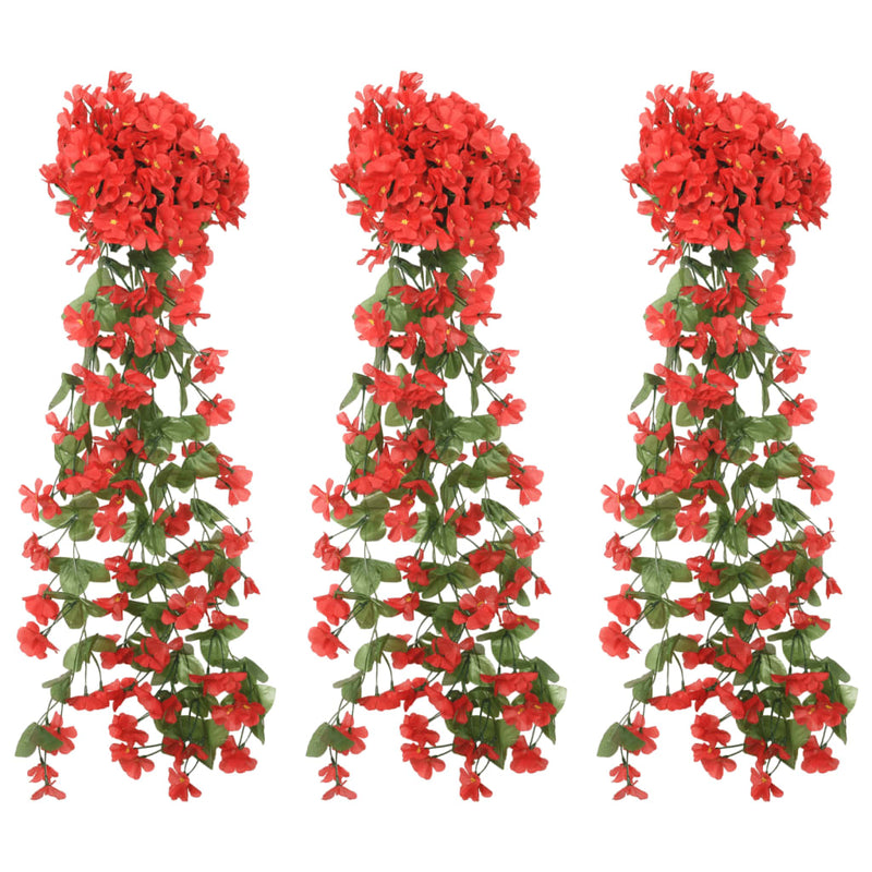 Vidaxl bloemenslingers 3 st 85 cm rood