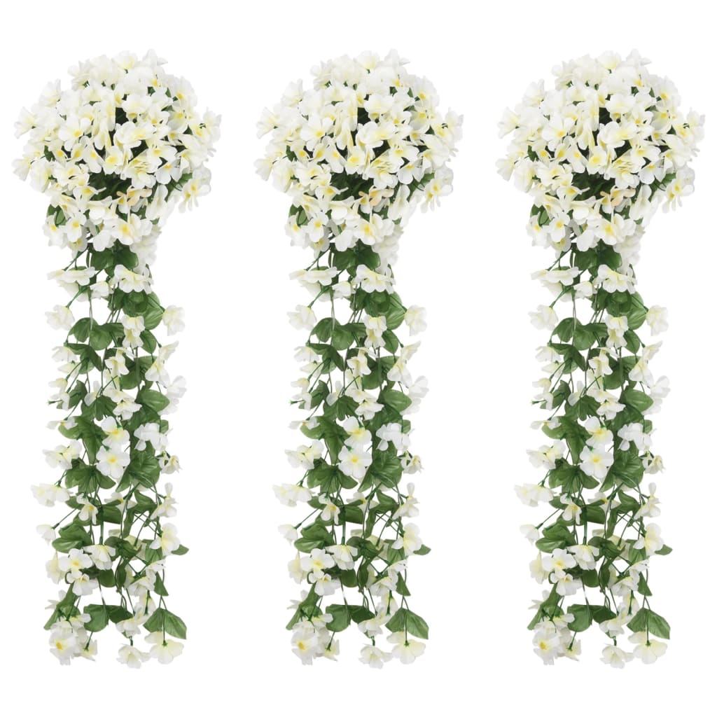 Vidaxl Garlands di Natale con fiori 3 St 85 cm Bianco