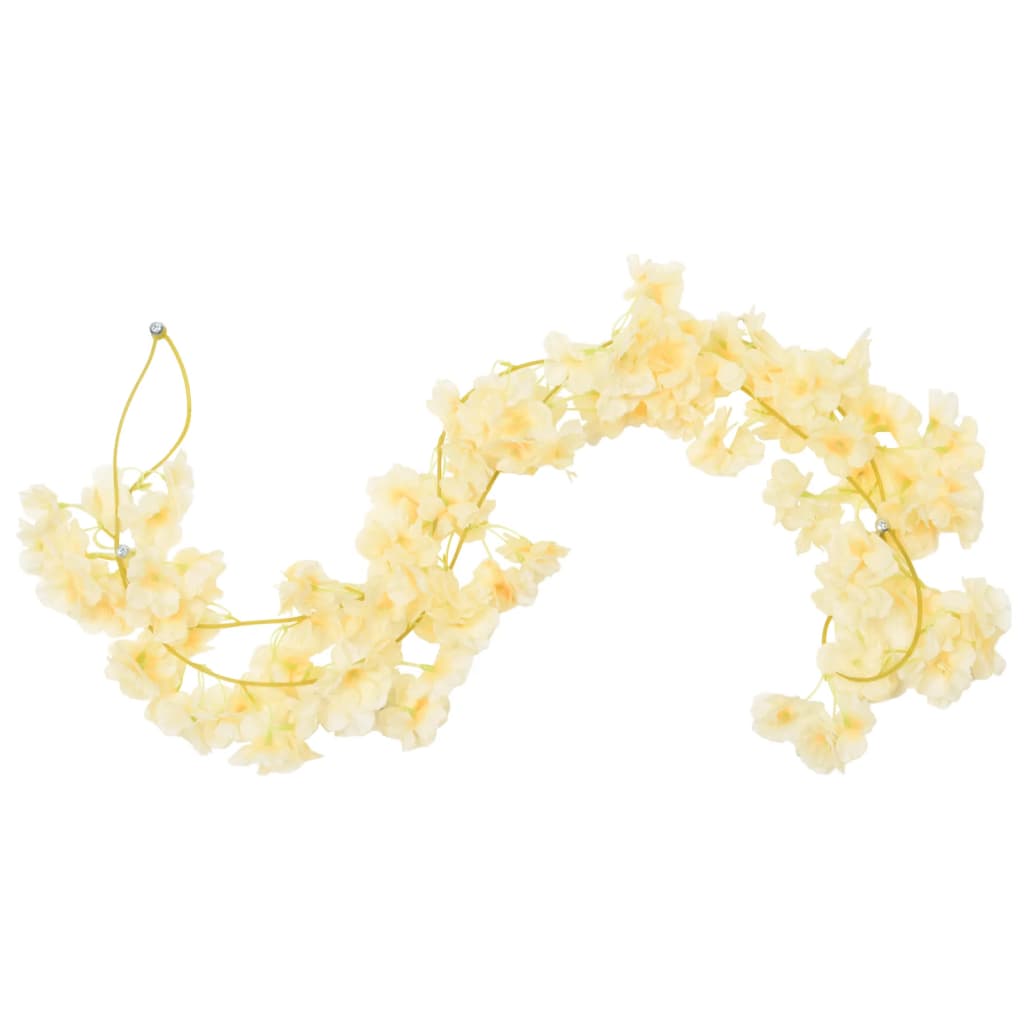 Vidaxl Garlands natalizi con fiori 6 pezzi da 180 cm color champagne