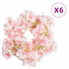 Vidaxl Garlands natalizi con fiori 6 St 180 cm rosa chiaro