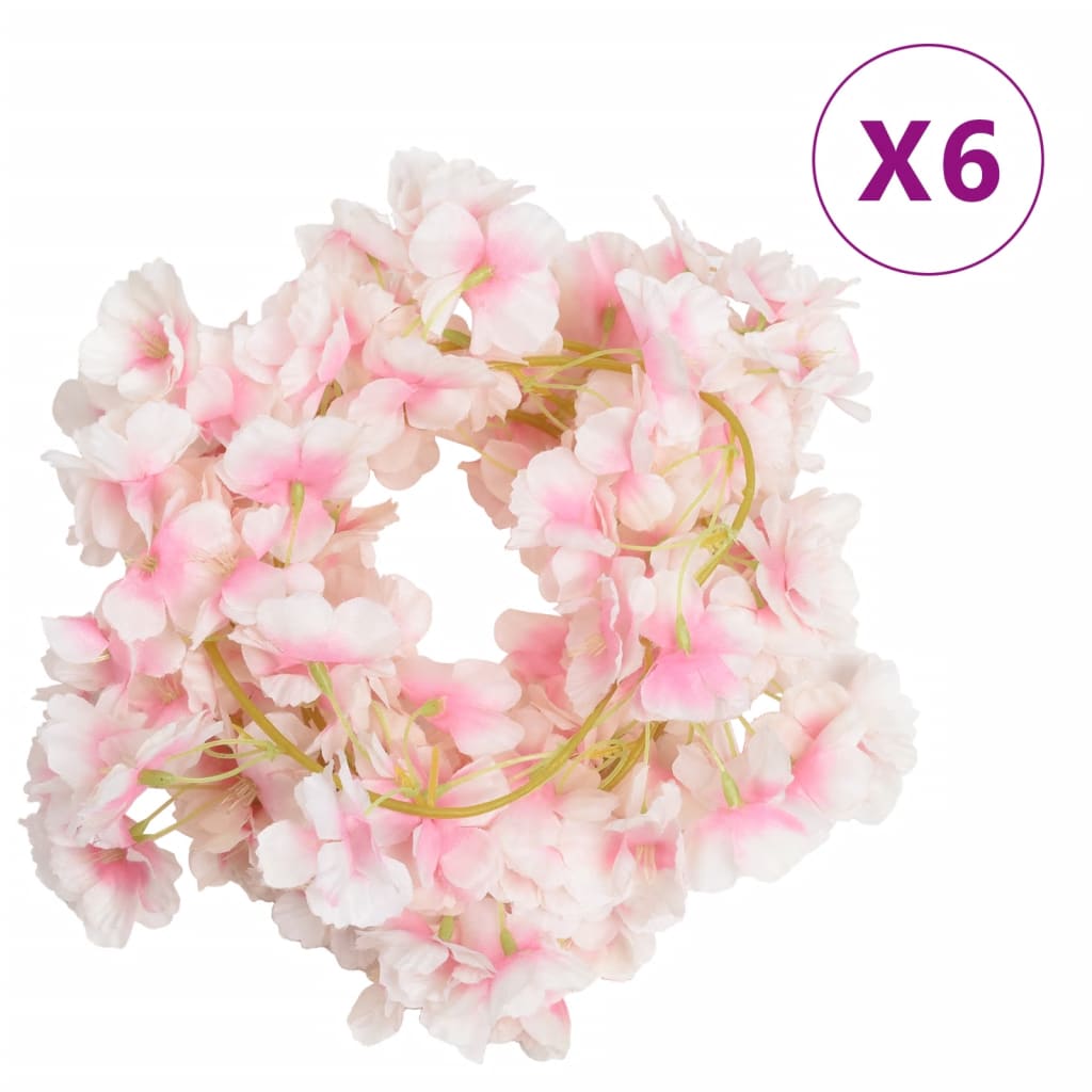 Vidaxl Garlands natalizi con fiori 6 St 180 cm rosa chiaro