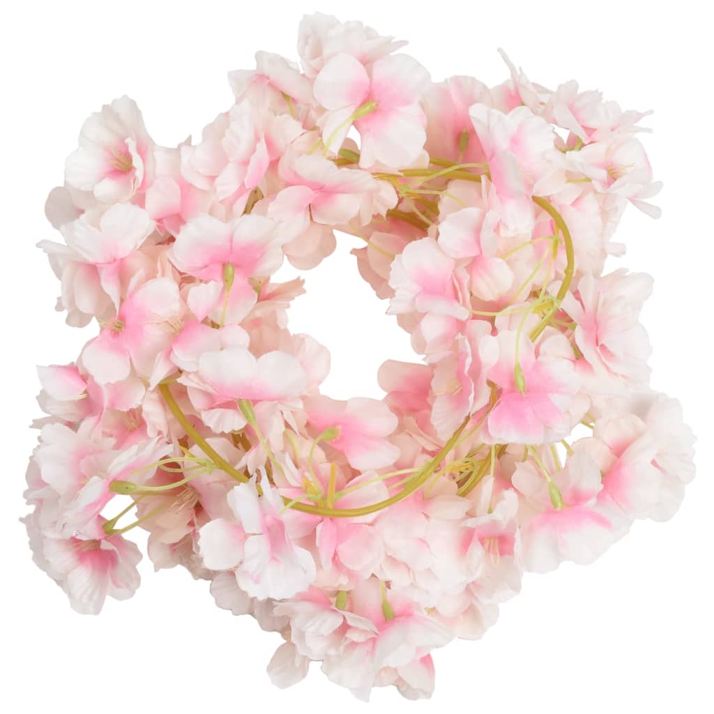 Vidaxl Garlands natalizi con fiori 6 St 180 cm rosa chiaro
