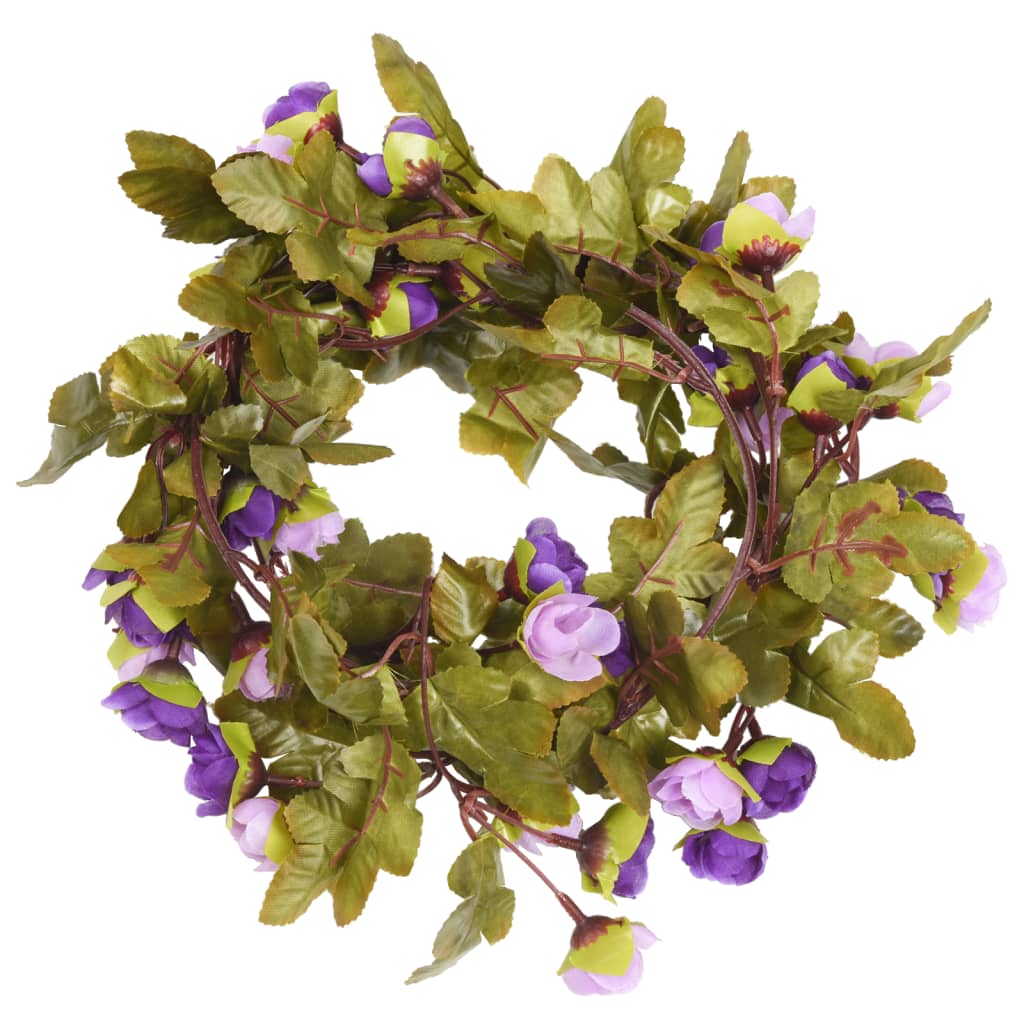 Vidaxl Garlands natalizi con fiori 6 St 215 cm Purple