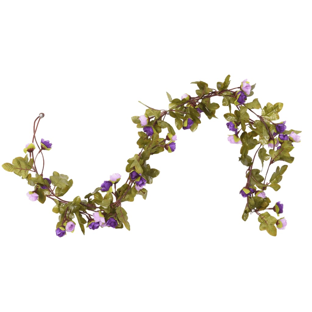 Vidaxl Garlands natalizi con fiori 6 St 215 cm Purple