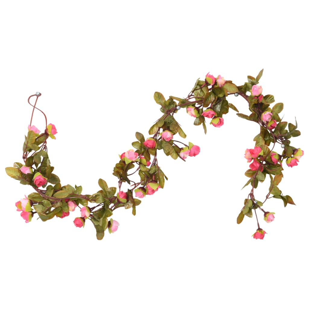 Vidaxl Garlands natalizie con fiori 6 St 215 cm rosa rosa