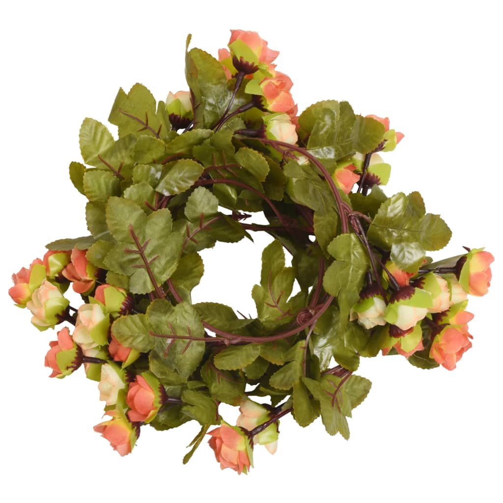 Vidaxl Garlands natalizi con fiori 6 St 215 cm Alba rosso