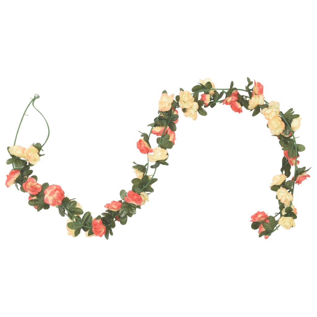 Vidaxl Garlands natalizi con fiori 6 St 240 cm rosé e champagne colorati