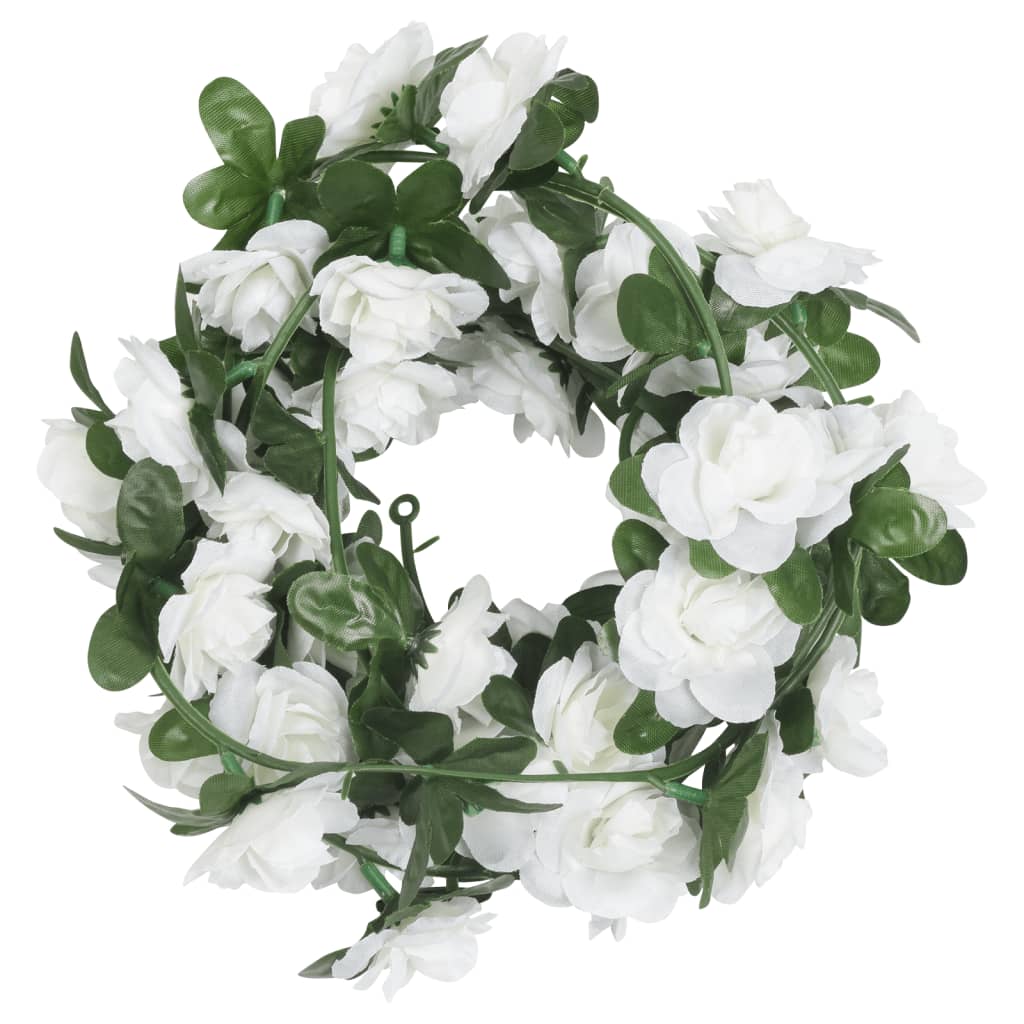 Vidaxl Garlands natalizie con fiori 6 St 240 cm Bianco