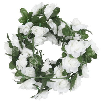 Vidaxl Guierras navideñas con flores 6 ST 240 cm White