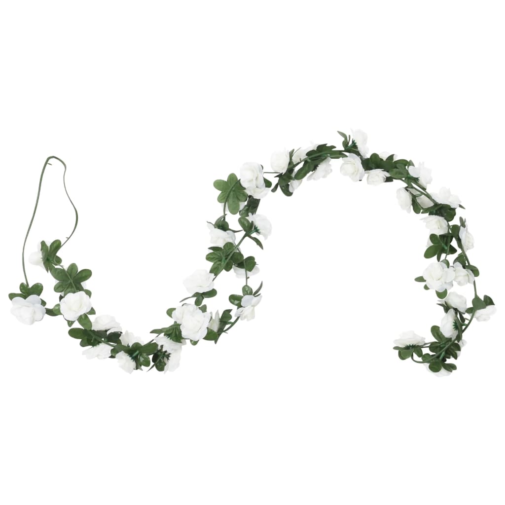 Vidaxl Garlands natalizie con fiori 6 St 240 cm Bianco