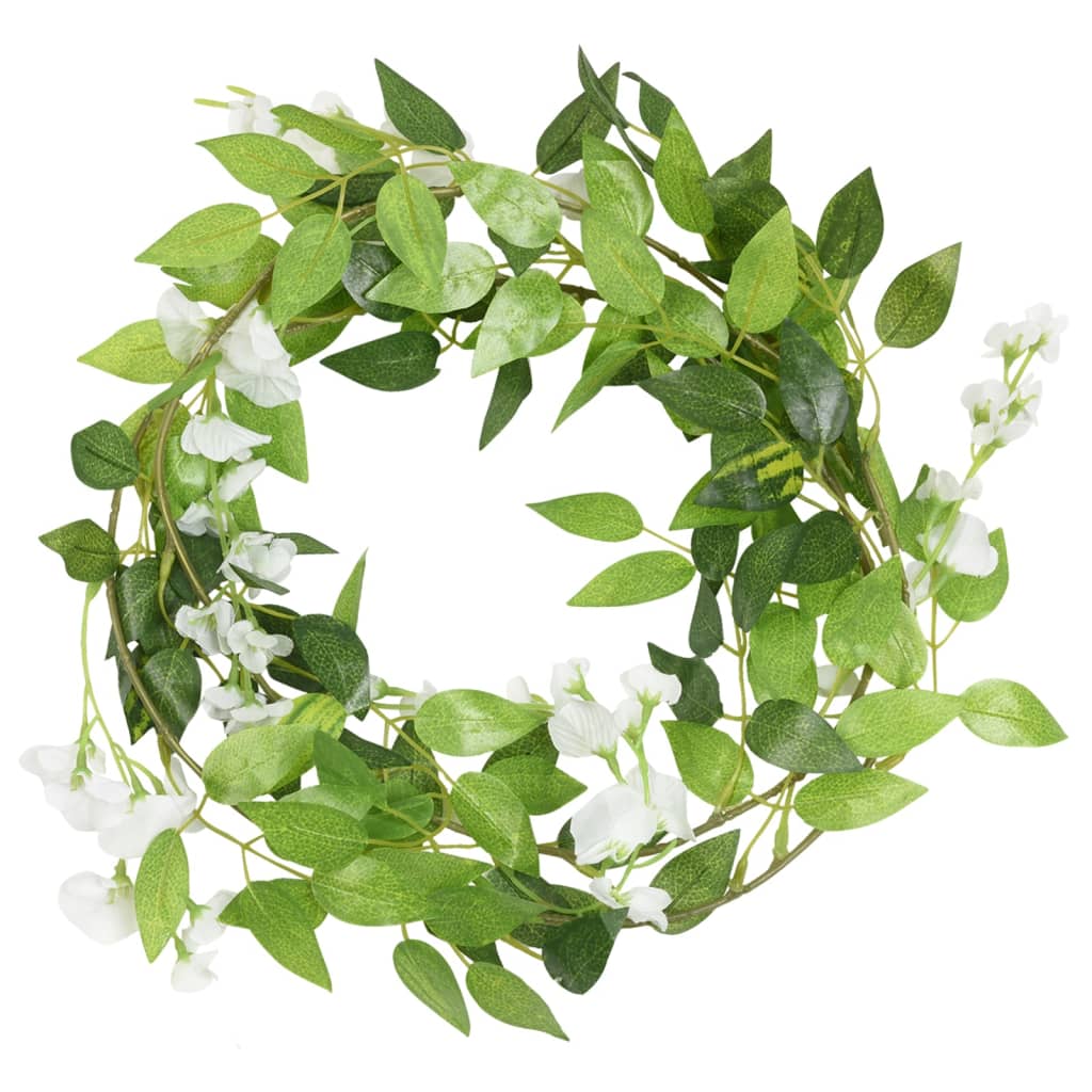 Vidaxl Garlands natalizie con fiori 6 St 200 cm bianco