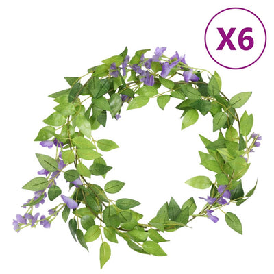 Vidaxl Garlands natalizie con fiori 6 St 200 cm viola