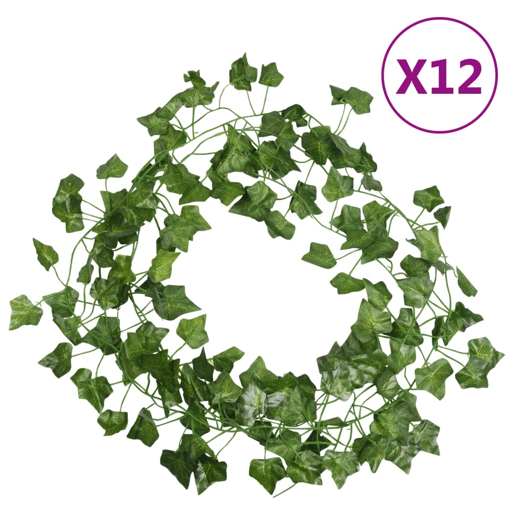 Vidaxl Christmas Garlands Ivy 12 St 200 cm Verde