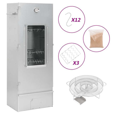 Ahumador BBQ Vidaxl con generador de humo frío en acero galvanizado