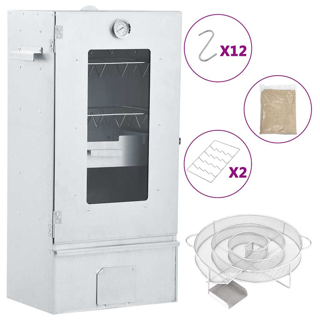 Affumicatore BBQ Vidaxl con generatore di fumo freddo in acciaio zincato