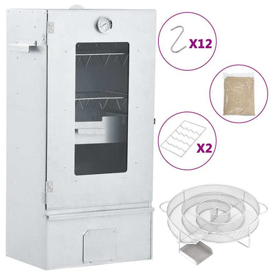 Ahumador BBQ Vidaxl con generador de humo frío en acero galvanizado