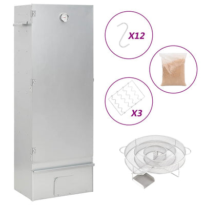 Ahumador BBQ Vidaxl con generador de humo frío en acero galvanizado