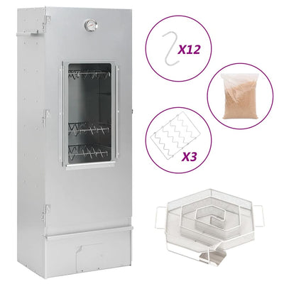 Ahumador BBQ Vidaxl con generador de humo frío en acero galvanizado