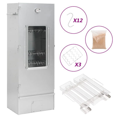 Ahumador BBQ Vidaxl con generador de humo frío en acero galvanizado