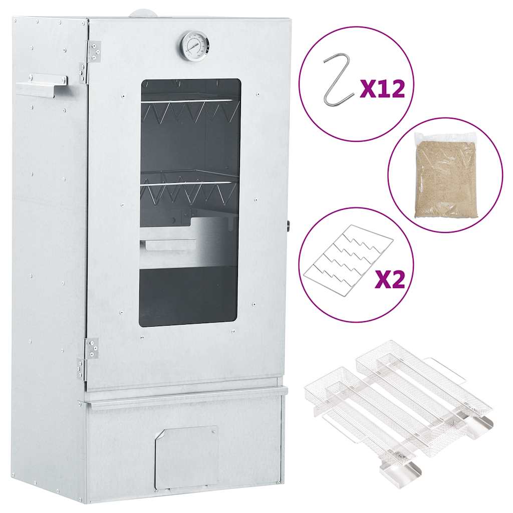 Ahumador BBQ Vidaxl con generador de humo frío en acero galvanizado