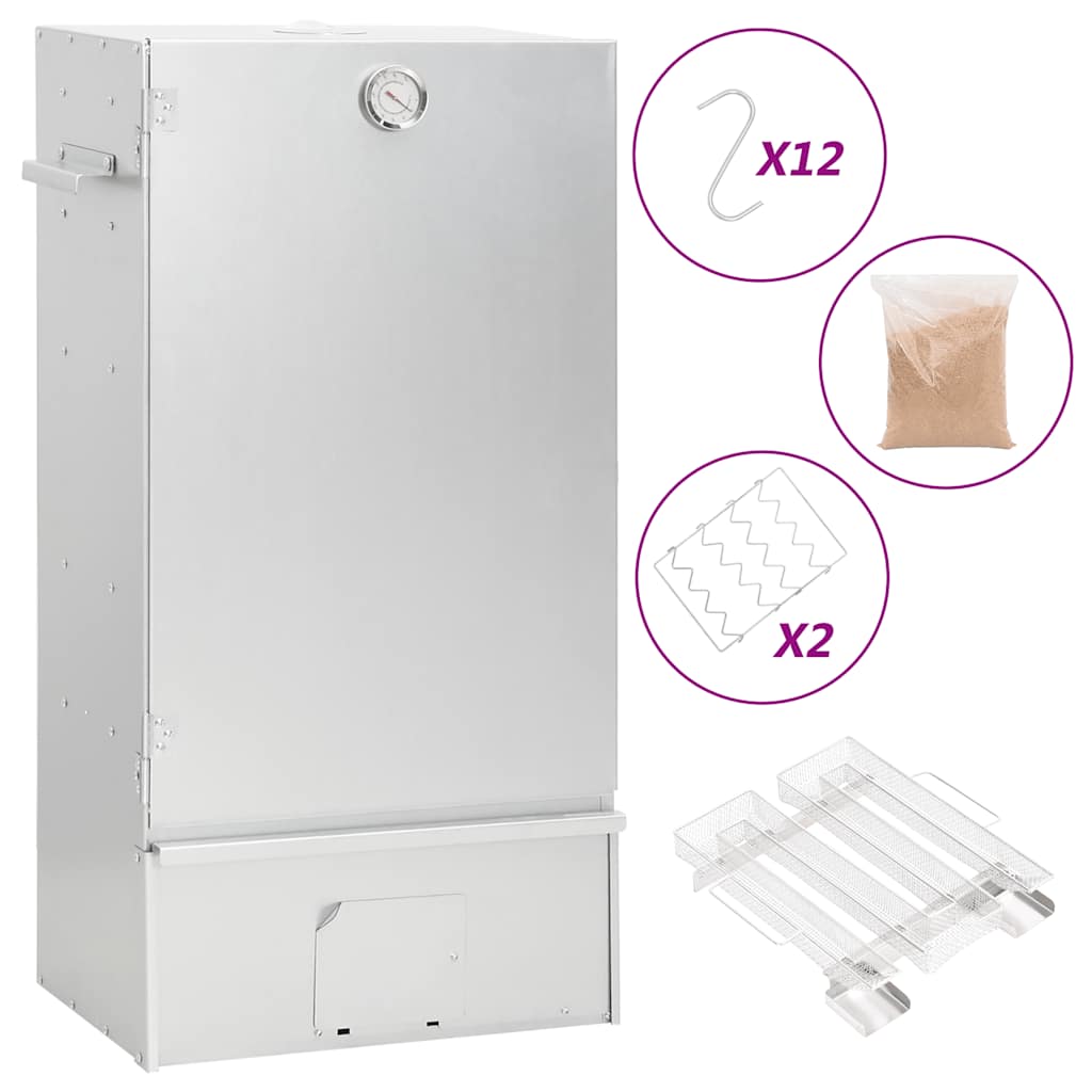Affumicatore BBQ Vidaxl con generatore di fumo freddo in acciaio zincato