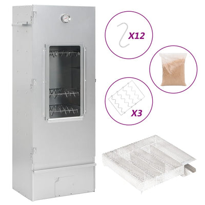 Ahumador BBQ Vidaxl con generador de humo frío en acero galvanizado