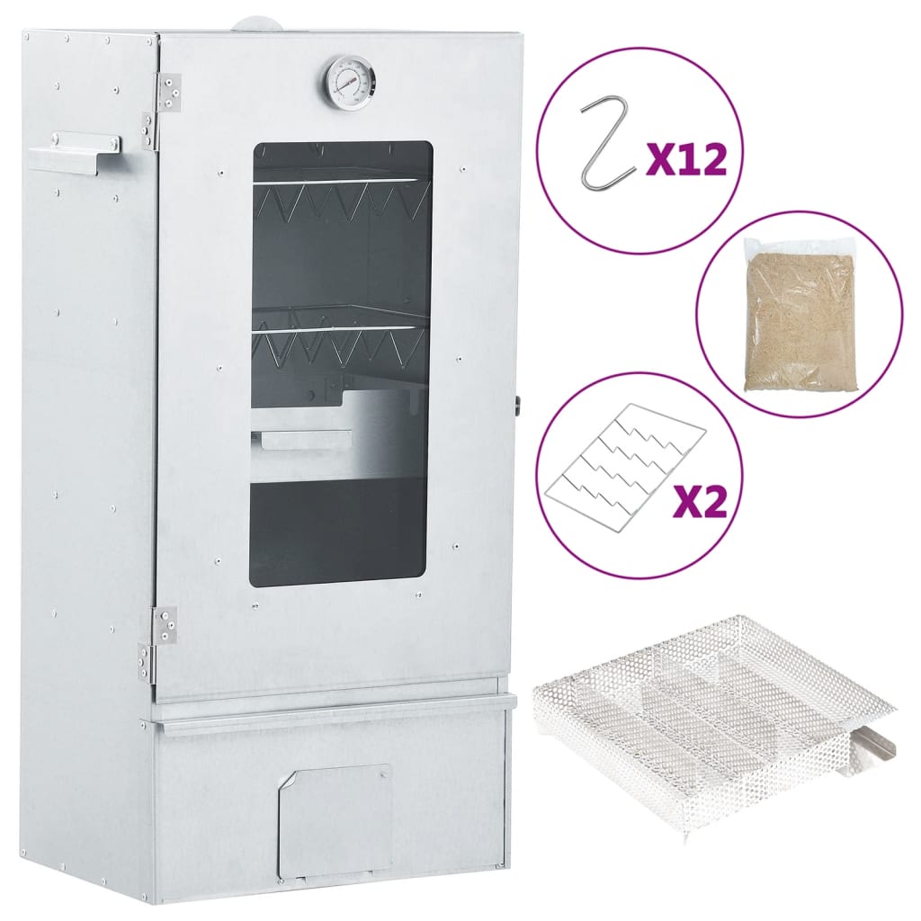 Affumicatore BBQ Vidaxl con generatore di fumo freddo in acciaio zincato