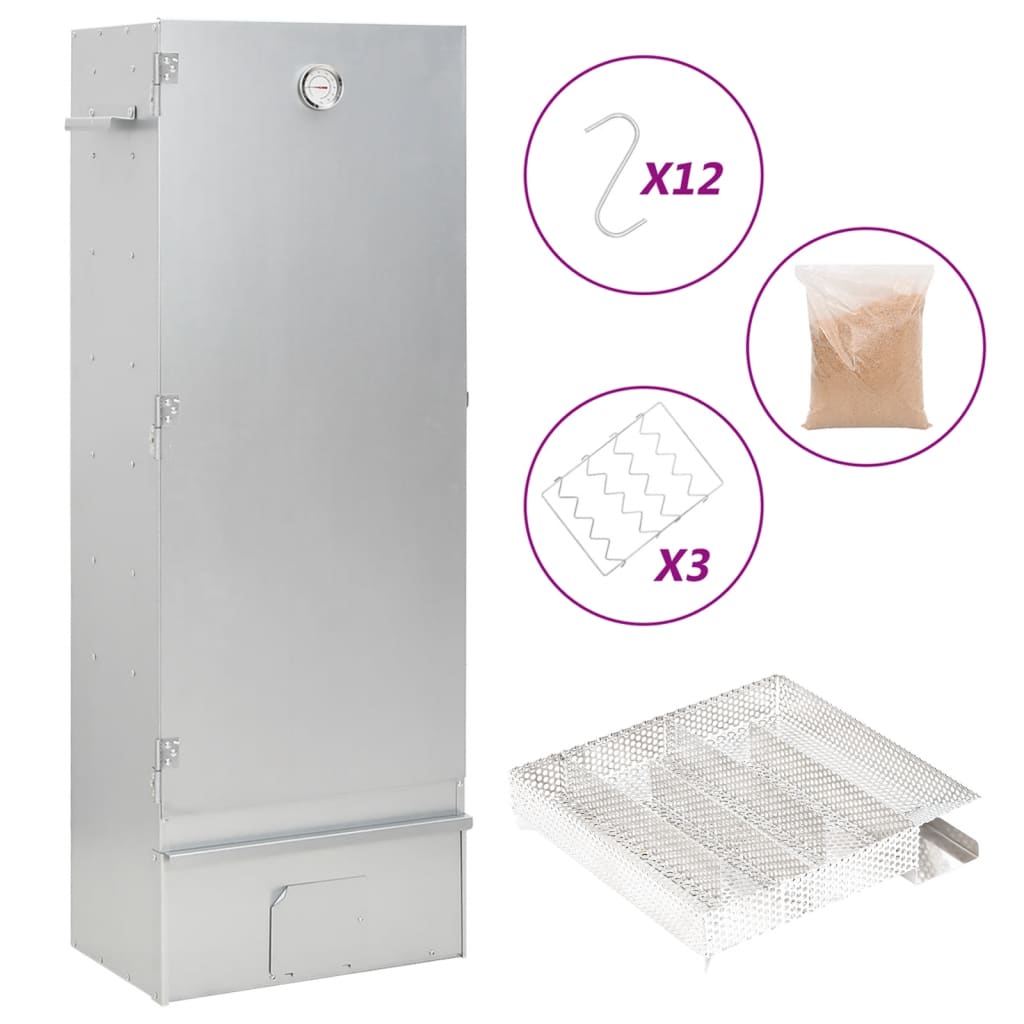 Affumicatore BBQ Vidaxl con generatore di fumo freddo in acciaio zincato