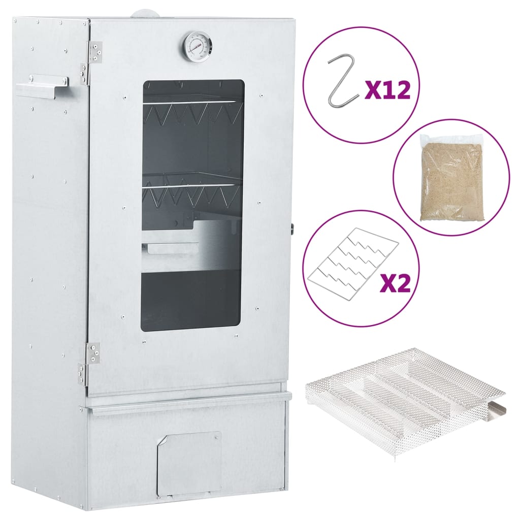Affumicatore BBQ Vidaxl con generatore di fumo freddo in acciaio zincato